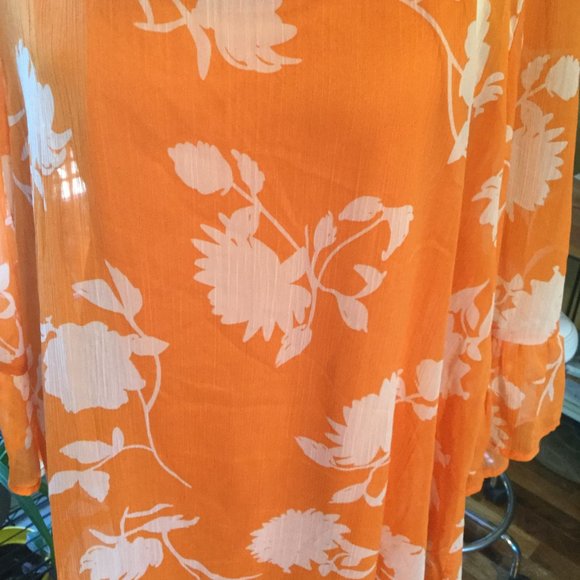 NWT ICHI orange floral dress - Picture 3 of 6